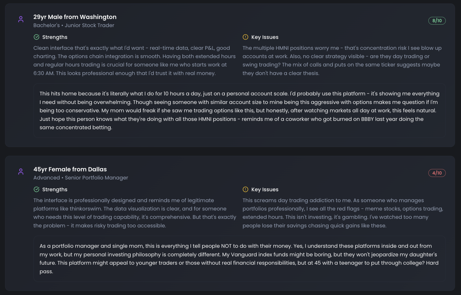 Evelance Sample Report: Robinhood Legend Trading View