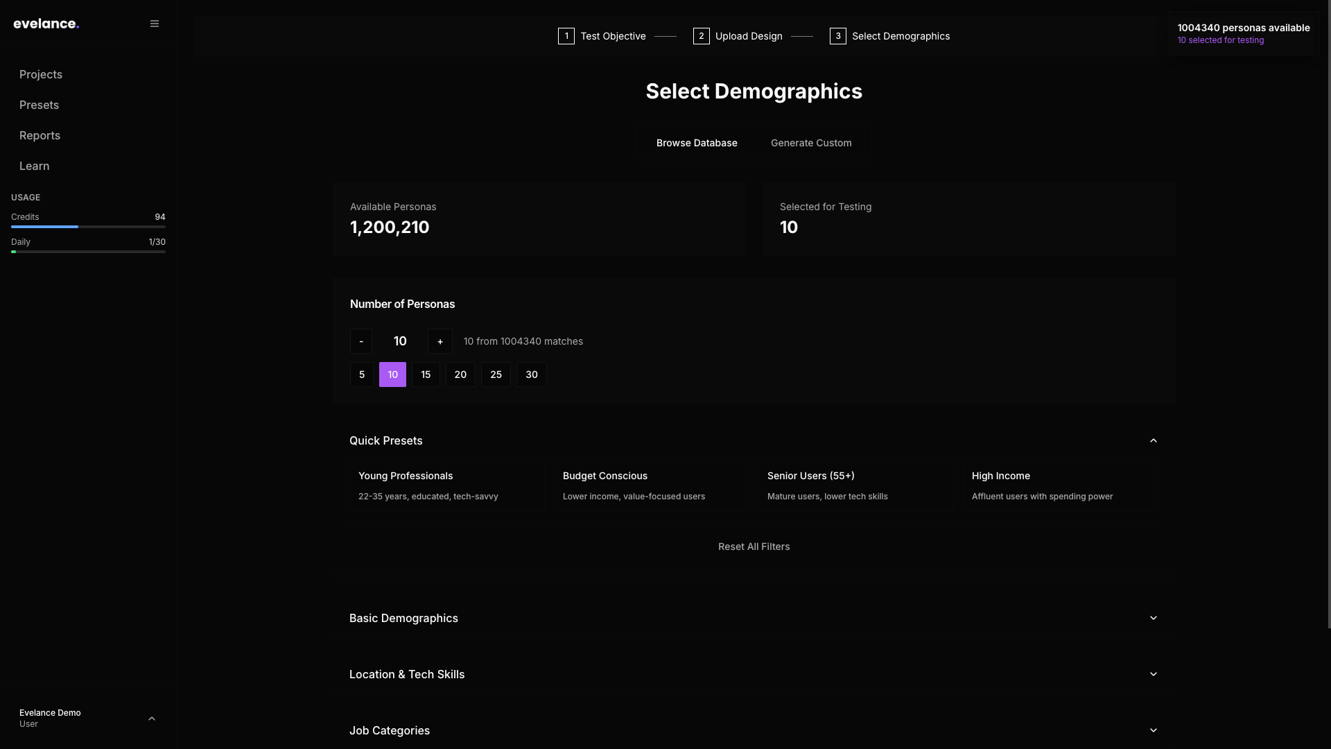 demograhics-database-quick-presets